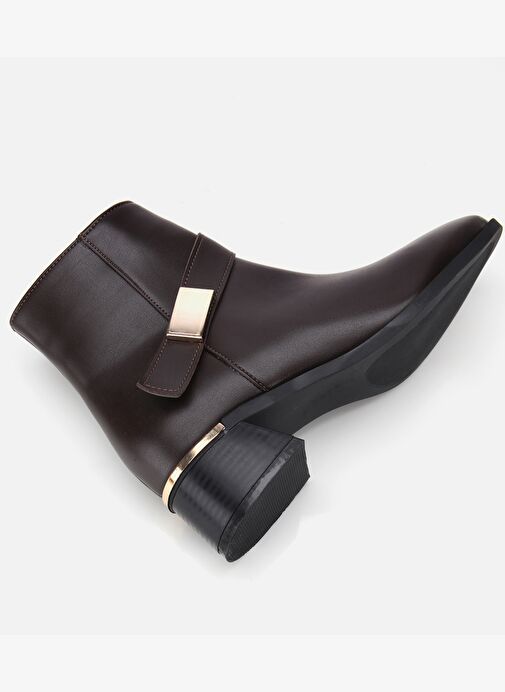 Kadın Kahverengi Metal Detaylı Bilekte Düz Bot 01BOH314860A480 - Görsel 7