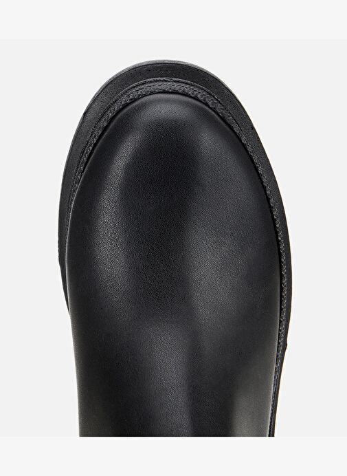 Kadın Siyah Lastik Detaylı Kalın Tabanlı Düz Bot 01BOH314880A100 - Görsel 6