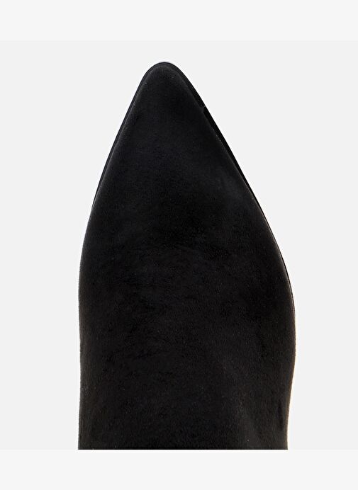 Kadın Süet Siyah Taşlı Tokalı Bilekte Topuklu Bot 01BOH314920A100 - Görsel 6