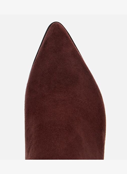 Kadın Süet Kahverengi Taşlı Tokalı Bilekte Topuklu Bot 01BOH314920A480 - Görsel 6