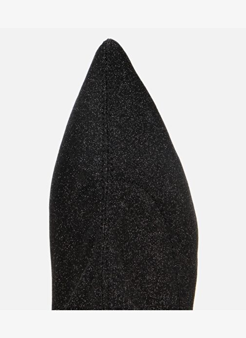 Kadın Siyah Simli Streç Fermuarlı Bilekte İnce Topuklu Bot 01BOH314980A100 - Görsel 6