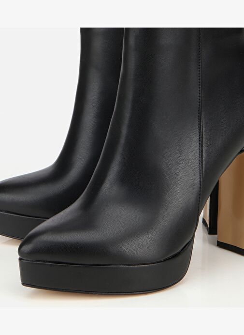 Kadın Siyah Yüksek Topuklu Platform Topuklu Bot 01BOH315040A100 - Görsel 4