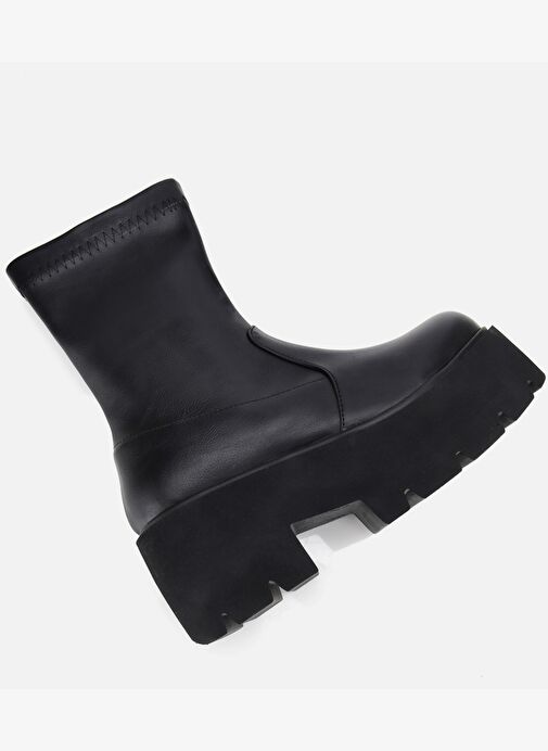 Kadın Siyah Streç Kalın Tabanlı Yüksek Topuklu Bot 01BOH315050A100 - Görsel 7