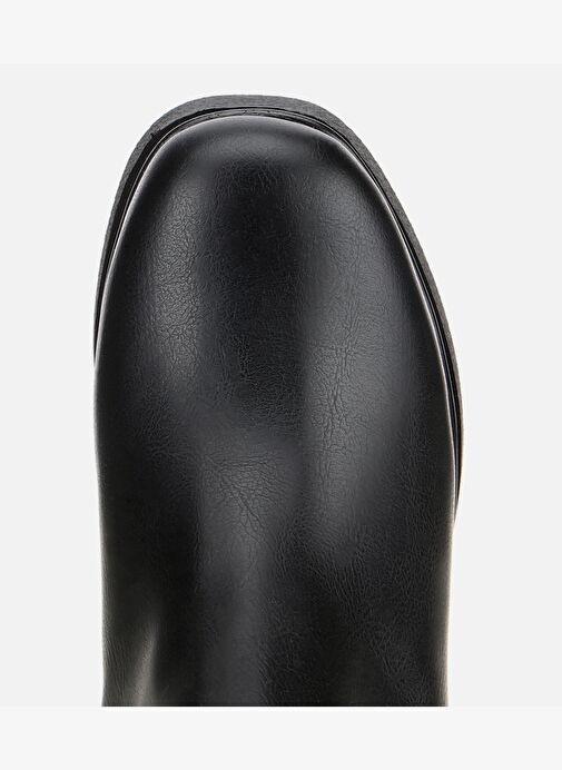 Kadın Siyah Lastik Detaylı Kalın Topuklu Bot 01BOH315070A100 - Görsel 6