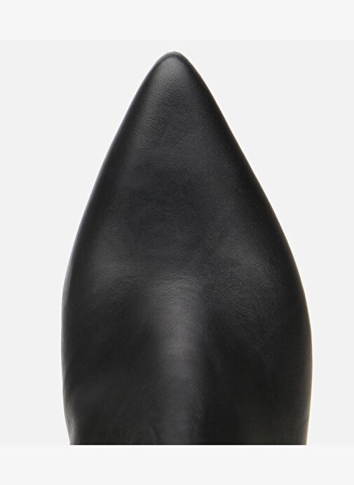 Kadın Deri Siyah Yumuşak Dokulu Lastik Detaylı Topuklu Bot 01BOH315510A100 - Görsel 6