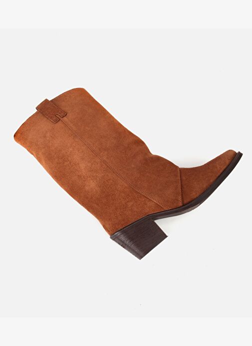 Kadın Süet Deri Taba Kovboy Topuklu Bot 01BOH316810A370 - Görsel 7