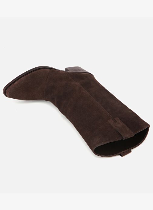 Kadın Süet Deri Kahverengi Kovboy Topuklu Bot 01BOH316810A480 - Görsel 7