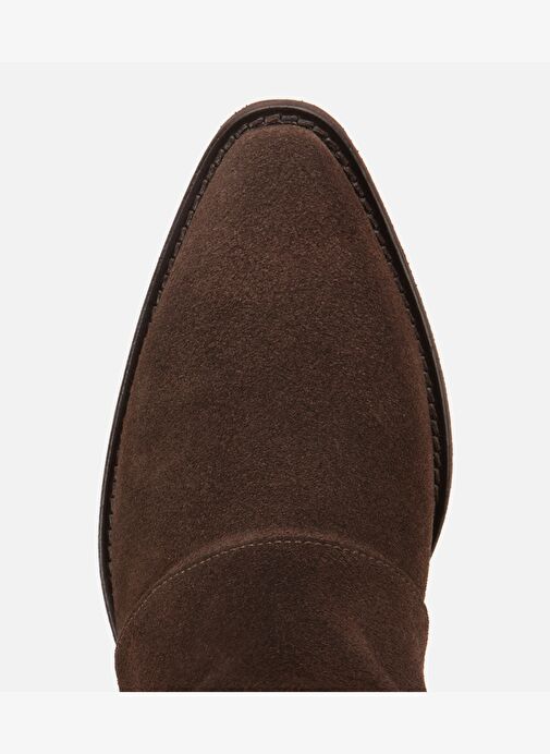 Kadın Süet Deri Kahverengi Kovboy Topuklu Bot 01BOH316810A480 - Görsel 8