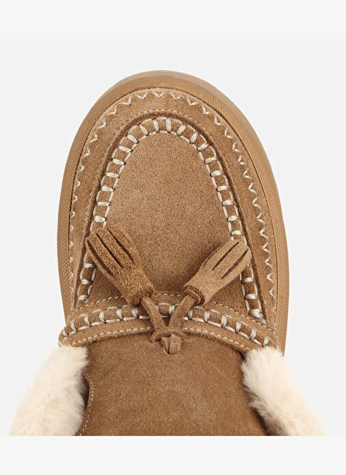 Hotiç Hotiç Kadın Süet Deri Açık Kahverengi İçi Kürklü Püskül Detaylı Düz Bot 01BOH316860A340 | Boyner Kahverengi - 7. görsel