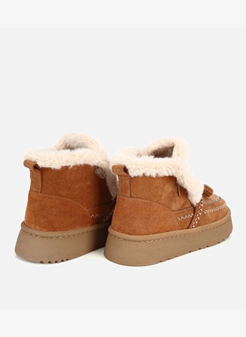 Hotiç Hotiç Kadın Süet Deri Taba İçi Kürklü Püskül Detaylı Düz Bot 01BOH316860A370 | Boyner Taba - 5. görsel