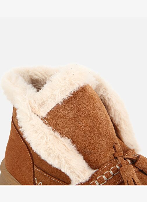 Hotiç Hotiç Kadın Süet Deri Taba İçi Kürklü Püskül Detaylı Düz Bot 01BOH316860A370 | Boyner Taba - 6. görsel