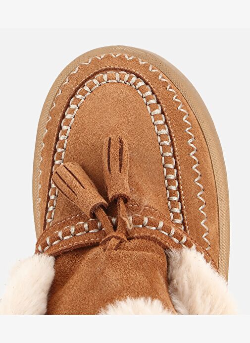 Hotiç Hotiç Kadın Süet Deri Taba İçi Kürklü Püskül Detaylı Düz Bot 01BOH316860A370 | Boyner Taba - 8. görsel