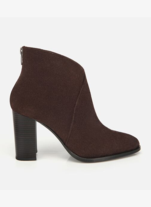 Kadın Süet Deri Kahverengi Bilek Detaylı Topuklu Bot 01BOH317680A480 - Görsel 2