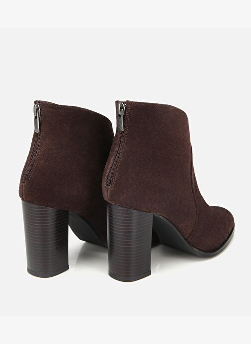 Kadın Süet Deri Kahverengi Bilek Detaylı Topuklu Bot 01BOH317680A480 - Görsel 5