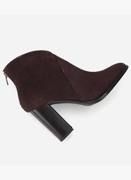 Kadın Süet Deri Kahverengi Bilek Detaylı Topuklu Bot 01BOH317680A480 - Görsel 7