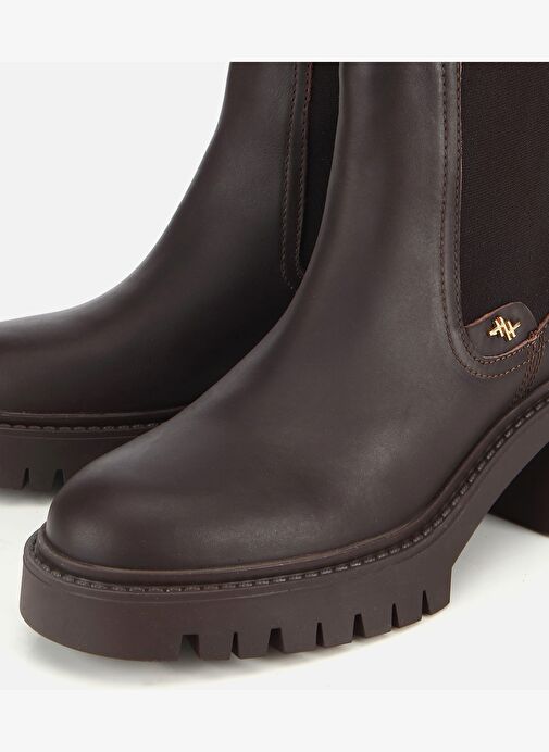 Hotiç Hotiç Kadın Deri Kahverengi Lastik Detaylı Kalın Tabanlı Topuklu Bot 01BOH318230A480 | Boyner Kahverengi - 4. görsel