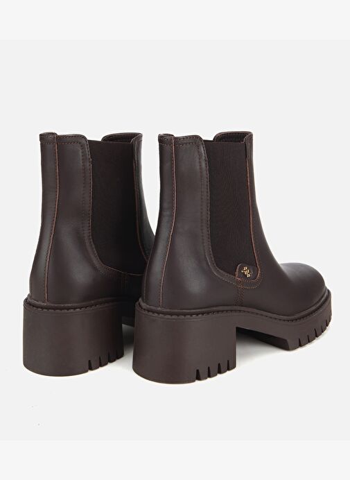 Hotiç Hotiç Kadın Deri Kahverengi Lastik Detaylı Kalın Tabanlı Topuklu Bot 01BOH318230A480 | Boyner Kahverengi - 5. görsel