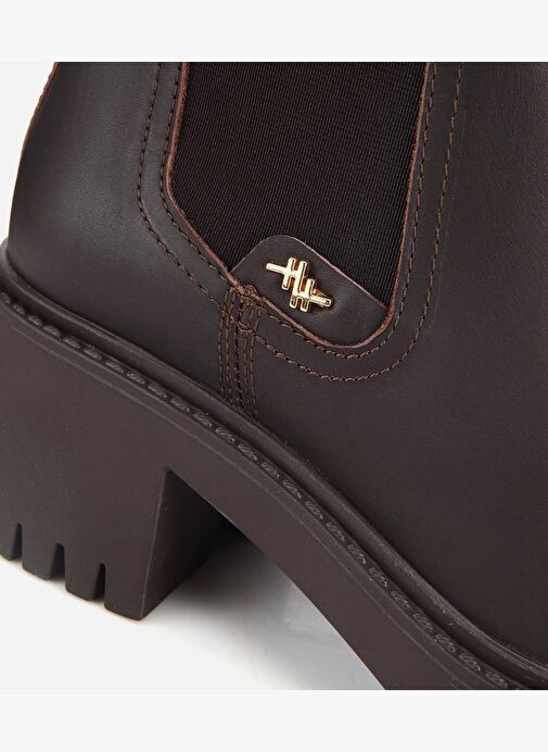 Hotiç Hotiç Kadın Deri Kahverengi Lastik Detaylı Kalın Tabanlı Topuklu Bot 01BOH318230A480 | Boyner Kahverengi - 6. görsel