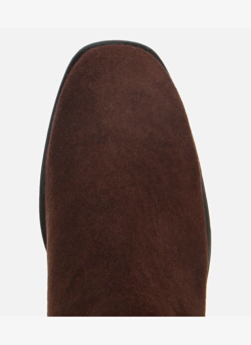 Kadın Süet Deri Kahverengi Fermuarlı Topuklu Bot 01BOH318370A480 - Görsel 7