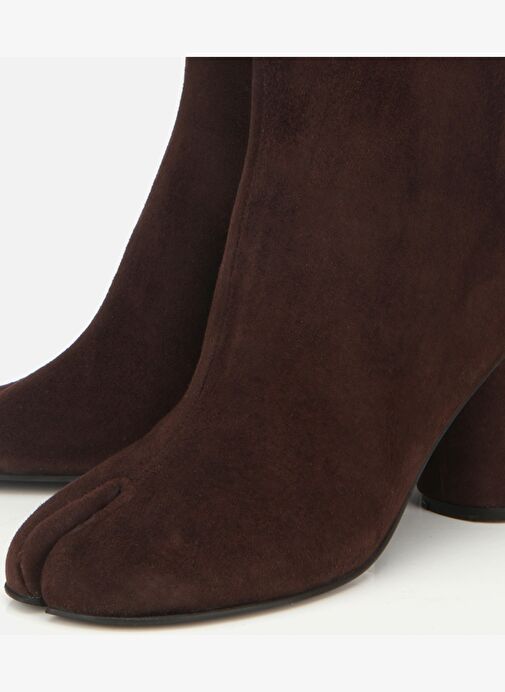 Kadın Süet Deri Kahverengi Burun Detaylı Topuklu Bot 01BOH318380A480 - Görsel 4