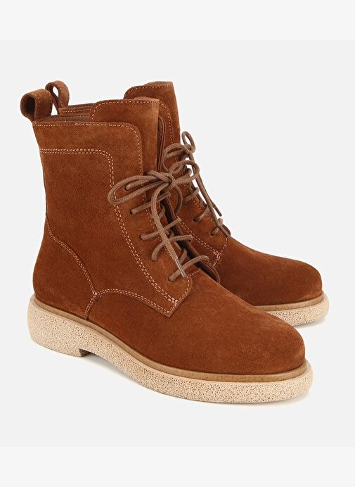 Hotiç Hotiç Kadın Süet Deri Taba Fermuarlı Postal Düz Bot 01BOH318490A370 | Boyner Taba - 3. görsel