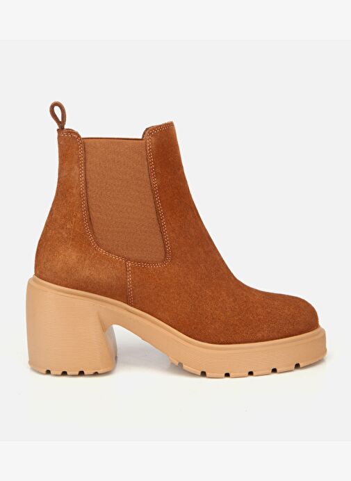 Hotiç Hotiç Kadın Süet Deri Taba Lastik Detaylı Topuklu Bot 01BOH318530A370 | Boyner Taba - 2. görsel