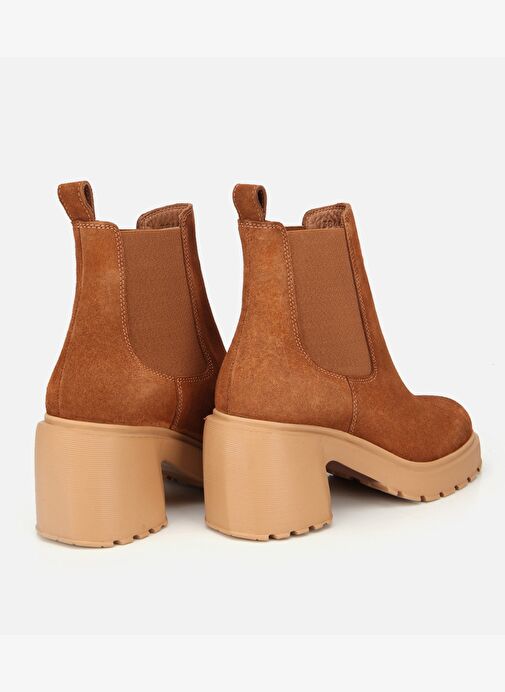 Hotiç Hotiç Kadın Süet Deri Taba Lastik Detaylı Topuklu Bot 01BOH318530A370 | Boyner Taba - 5. görsel