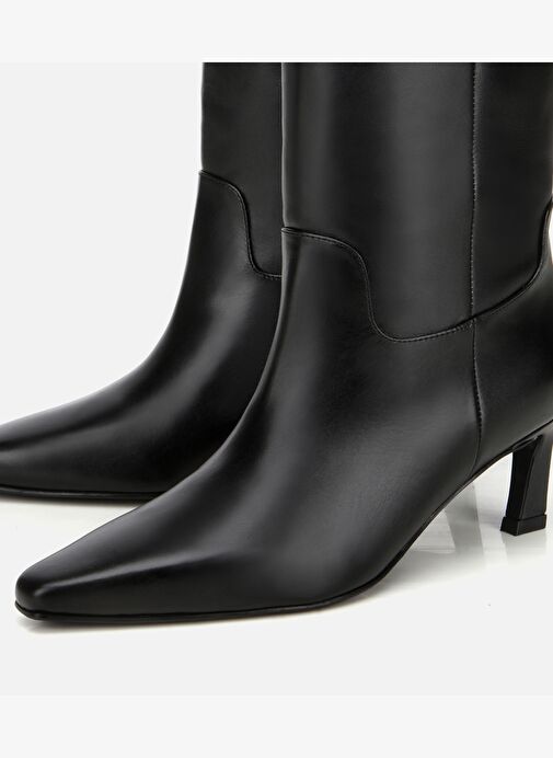 Kadın Deri Siyah Sivri Burunlu Topuklu Çizme 01CIH313240A100 - Görsel 4