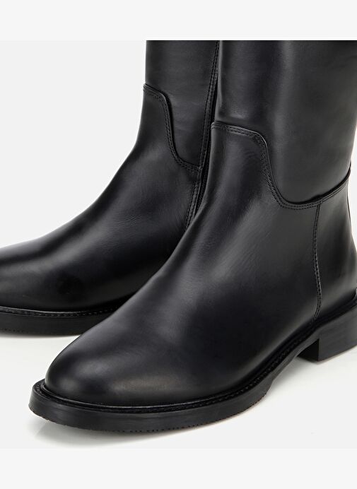 Kadın Deri Siyah Tokalı Binici Düz Çizme 01CIH313250A100 - Görsel 4