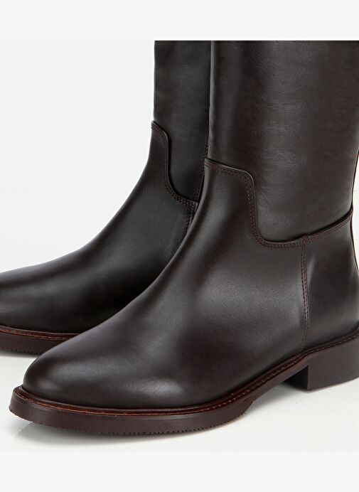 Kadın Deri Kahverengi Tokalı Binici Düz Çizme 01CIH313250A480 - Görsel 4