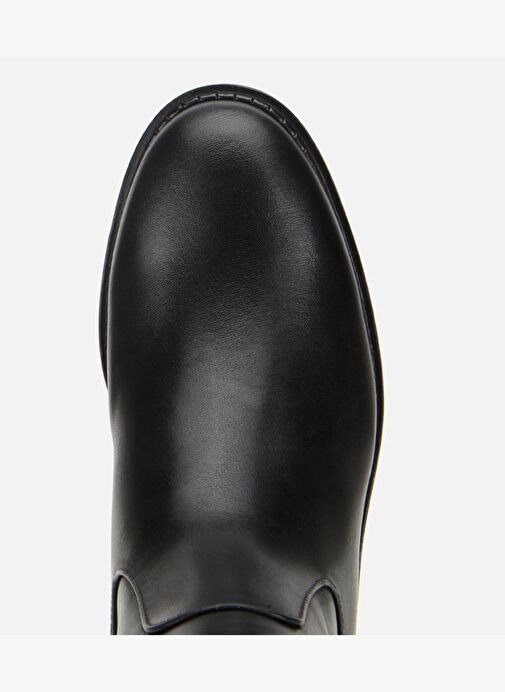 Kadın Deri Siyah Lastik Detaylı Binici Düz Çizme 01CIH313330A100 - Görsel 6