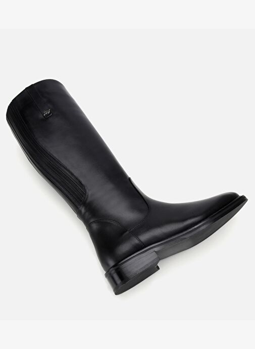 Kadın Deri Siyah Lastik Detaylı Binici Düz Çizme 01CIH313330A100 - Görsel 7