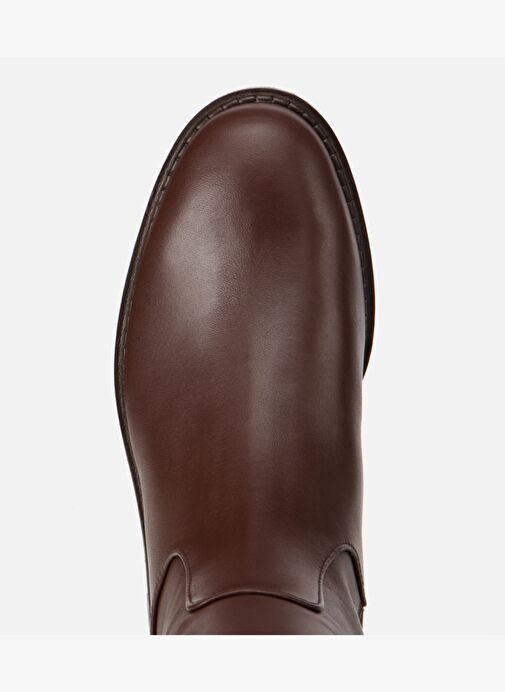 Kadın Deri Kahverengi Lastik Detaylı Binci Düz Çizme 01CIH313330A420 - Görsel 7