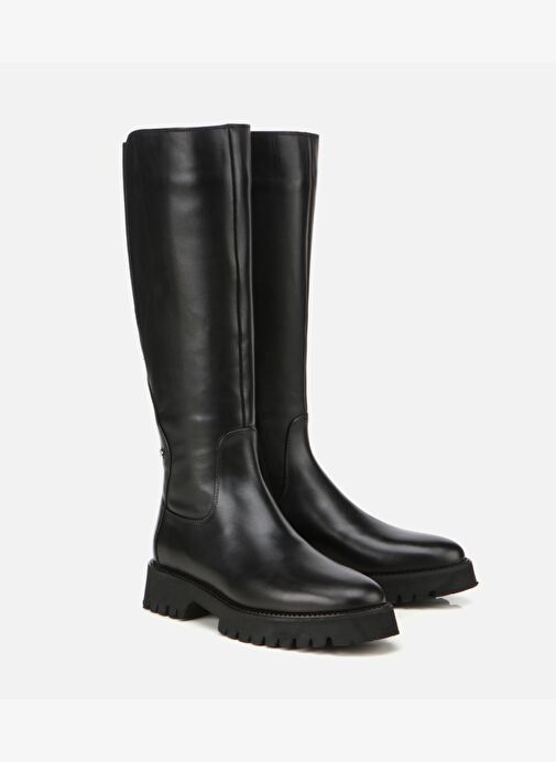 Kadın Deri Siyah Lastik Detaylı Binici Düz Çizme 01CIH313340A100 - Görsel 3