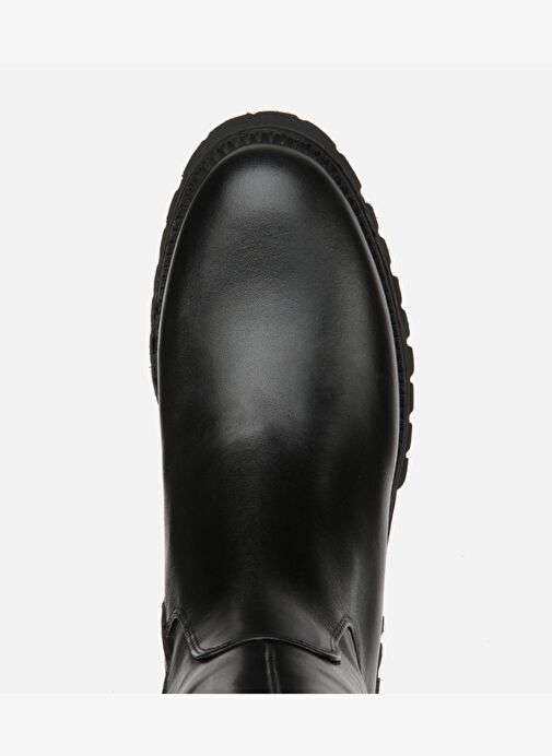 Kadın Deri Siyah Lastik Detaylı Binici Düz Çizme 01CIH313340A100 - Görsel 7