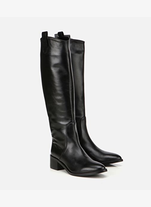Kadın Deri Siyah Binici Uzun Düz Çizme 01CIH313360A100 - Görsel 3