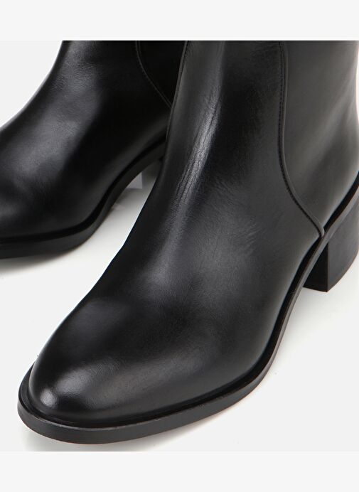 Kadın Deri Siyah Binici Uzun Düz Çizme 01CIH313360A100 - Görsel 6