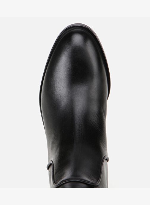 Kadın Deri Siyah Binici Uzun Düz Çizme 01CIH313360A100 - Görsel 7