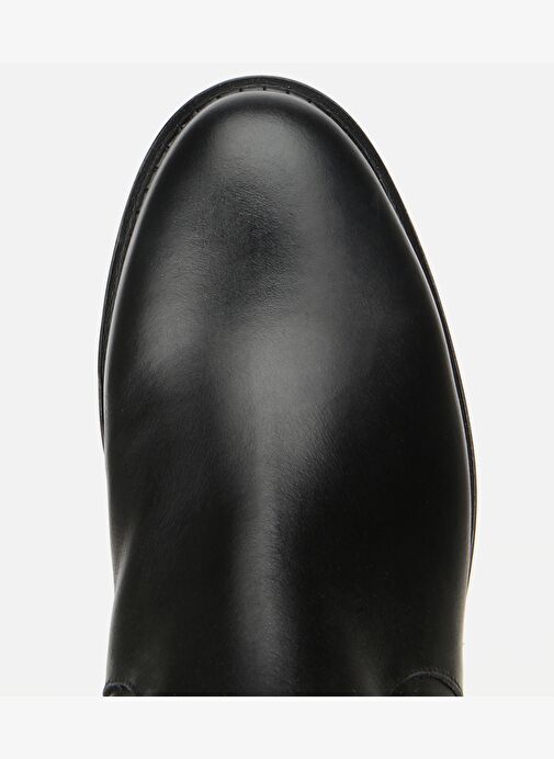 Kadın Deri Siyah Tokalı Streç Detaylı Düz Çizme 01CIH313460A100 - Görsel 6