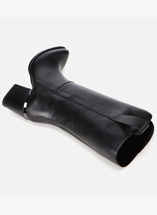 Kadın Deri Siyah Metal Detaylı Topuklu Çizme 01CIH313490A100 - Görsel 7