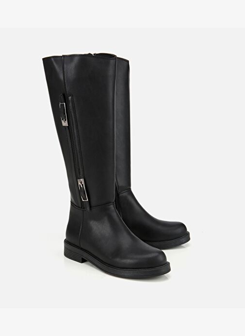 Kadın Siyah Tokalı Düz Çizme 01CIH315140A100 - Görsel 3