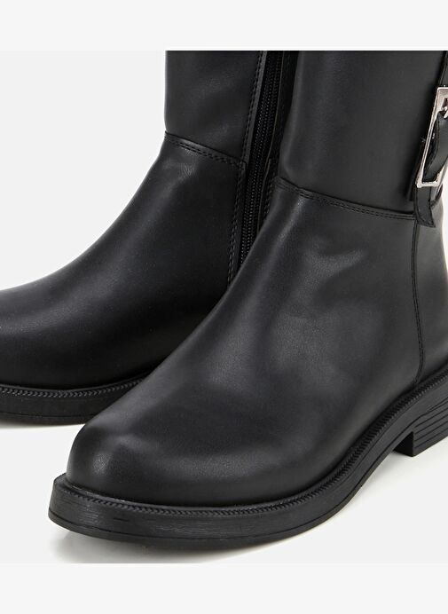 Kadın Siyah Tokalı Düz Çizme 01CIH315140A100 - Görsel 4