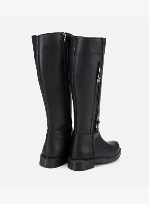 Kadın Siyah Tokalı Düz Çizme 01CIH315140A100 - Görsel 5