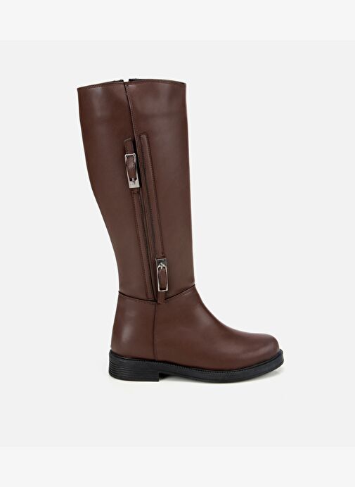 Kadın Kahverengi Tokalı Düz Çizme 01CIH315140A480 - Görsel 2