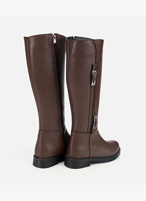 Kadın Kahverengi Tokalı Düz Çizme 01CIH315140A480 - Görsel 5