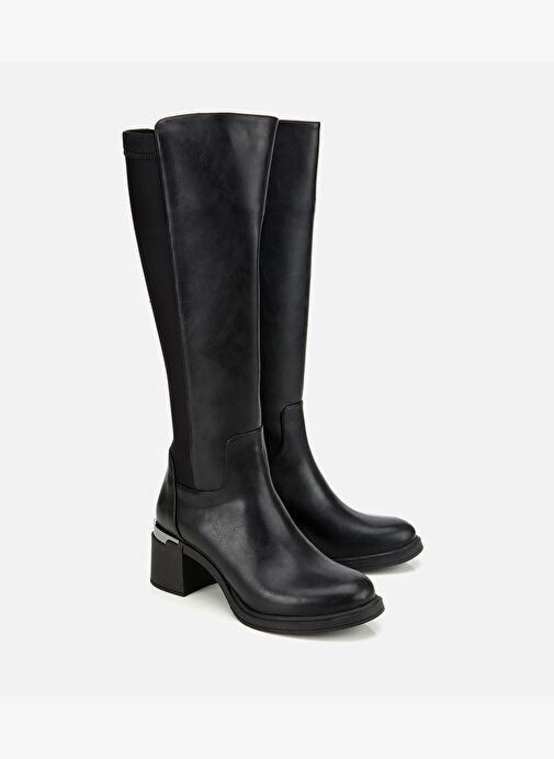 Kadın Siyah Streç Metal Detaylı Topuklu Çizme 01CIH315150A100 - Görsel 3