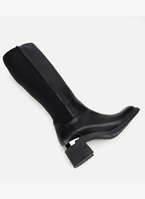 Kadın Siyah Streç Metal Detaylı Topuklu Çizme 01CIH315150A100 - Görsel 7
