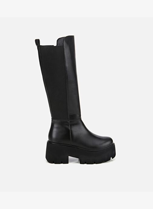 Kadın Siyah Streç Kalın Tabanlı Düz Çizme 01CIH315180A100 - Görsel 2