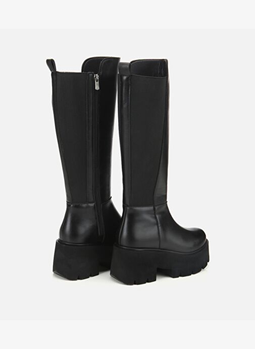 Kadın Siyah Streç Kalın Tabanlı Düz Çizme 01CIH315180A100 - Görsel 5