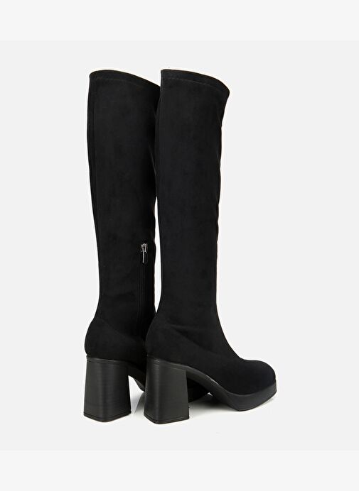 Kadın Siyah Streç Kalın Tabanlı Yüksek Topuklu Çizme 01CIH315190A100 - Görsel 5